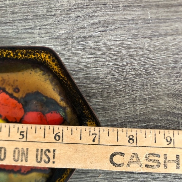 Vtg Italian Abstract Multicolor Enamel Art Dish - Picture 10 of 12